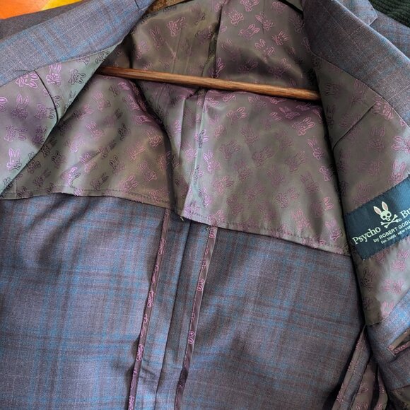 PSYCHO BUNNY - Burgundy check jacket - Sz 42R - Picture 9 of 10